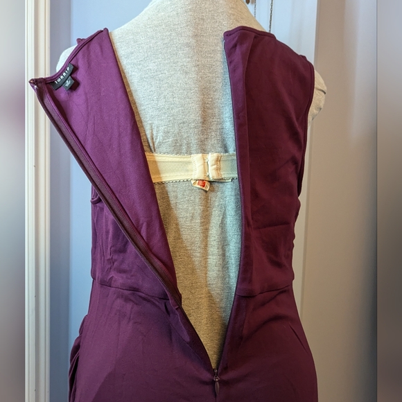 Torrid sz2 (2X) dark pink sleeveless jersey sheath dress EUC - Picture 7 of 9